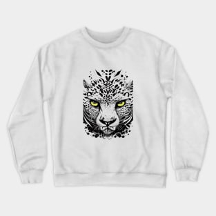 Cheetah Wild Animal Nature Illustration Art Tattoo Crewneck Sweatshirt